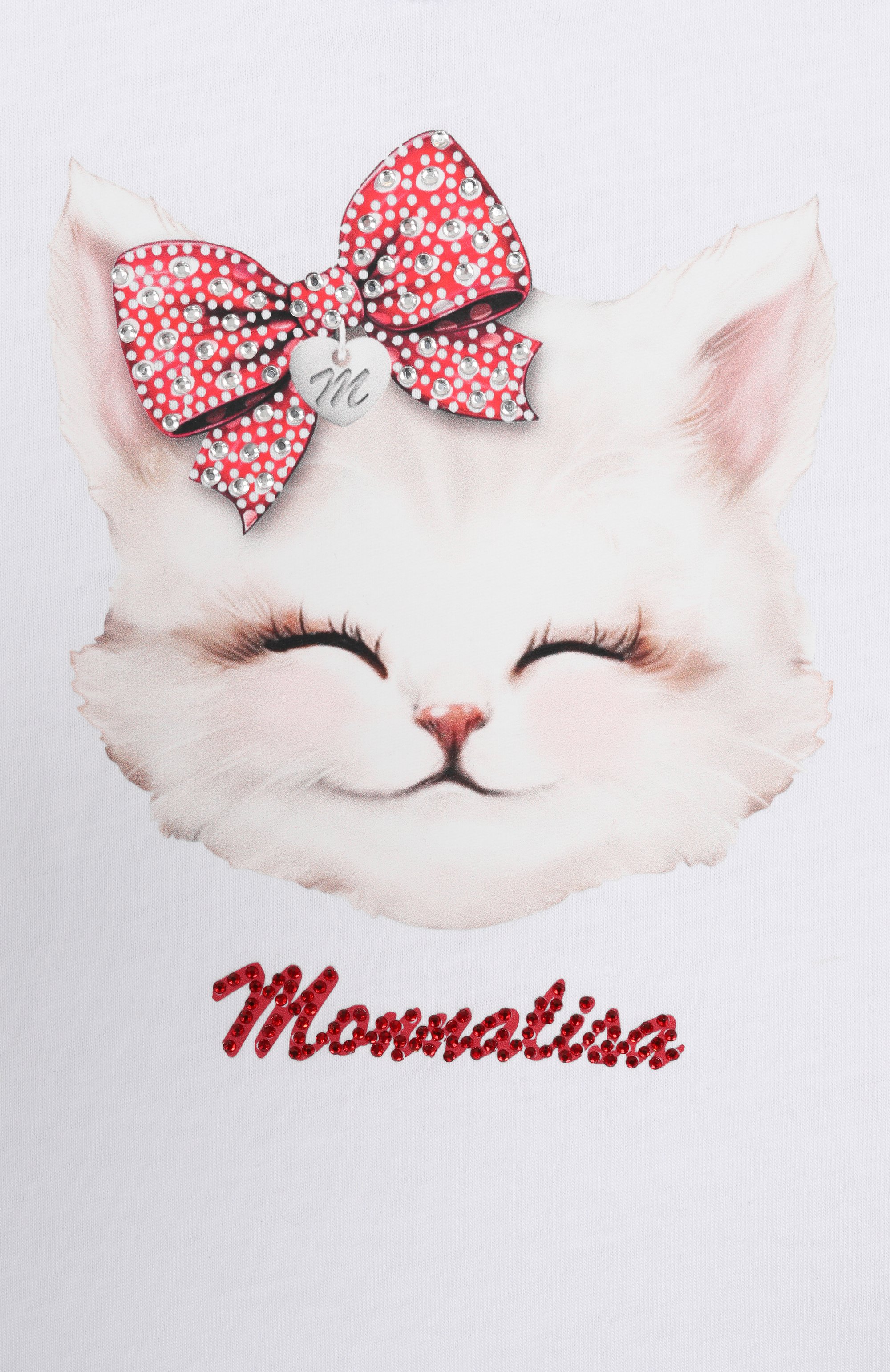 Хлопковая футболка MONNALISA белого цвета по цене 8660 руб., арт. 39E608, фото 3 Хлопковая футболка MONNALISA, арт. 39E608, фото 3