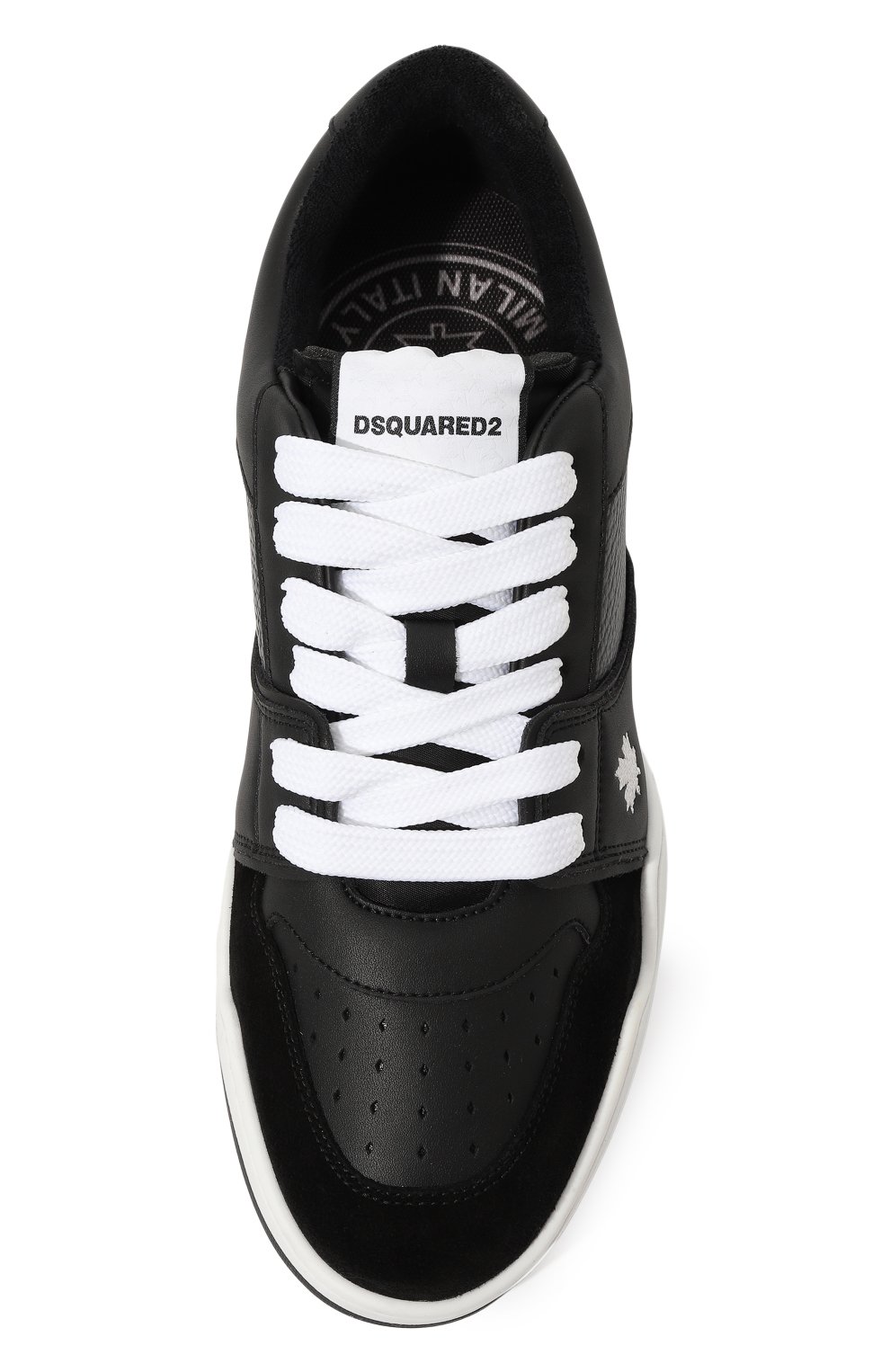 Кожаные кеды spiker DSQUARED2 черного цвета по цене 48800 руб., арт. SNM0315/01606243, фото 6 Кожаные кеды spiker DSQUARED2, арт. SNM0315/01606243, фото 6