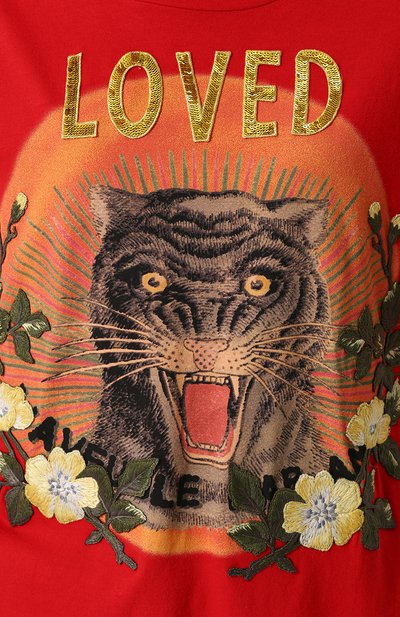 Хлопковая футболка свободного кроя с принтом GUCCI, арт. 469307/X9B93, фото 5