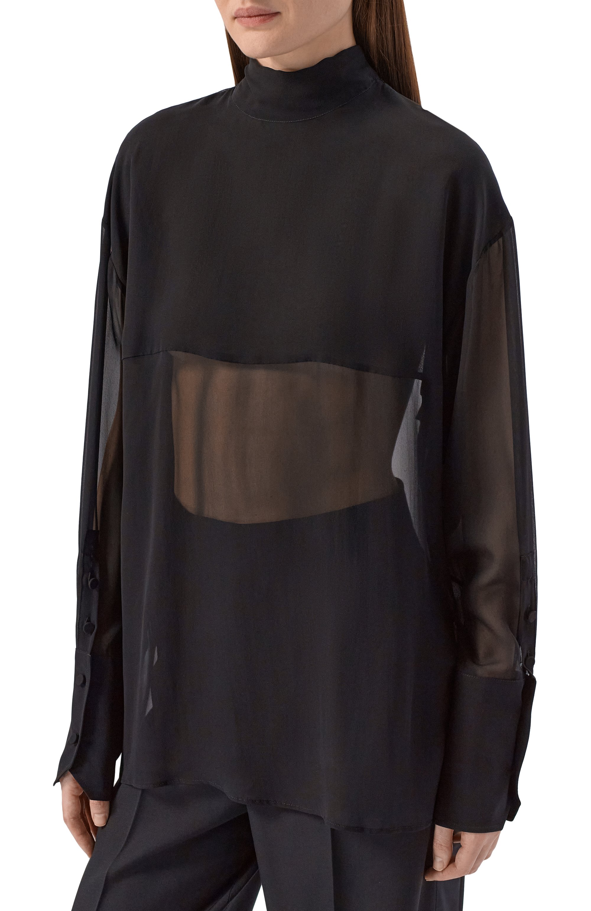 Шелковая блузка ARMARIUM черного цвета по цене 120000 руб., арт. ARMFWSH11/SE08, фото 3 Шелковая блузка ARMARIUM, арт. ARMFWSH11/SE08, фото 3