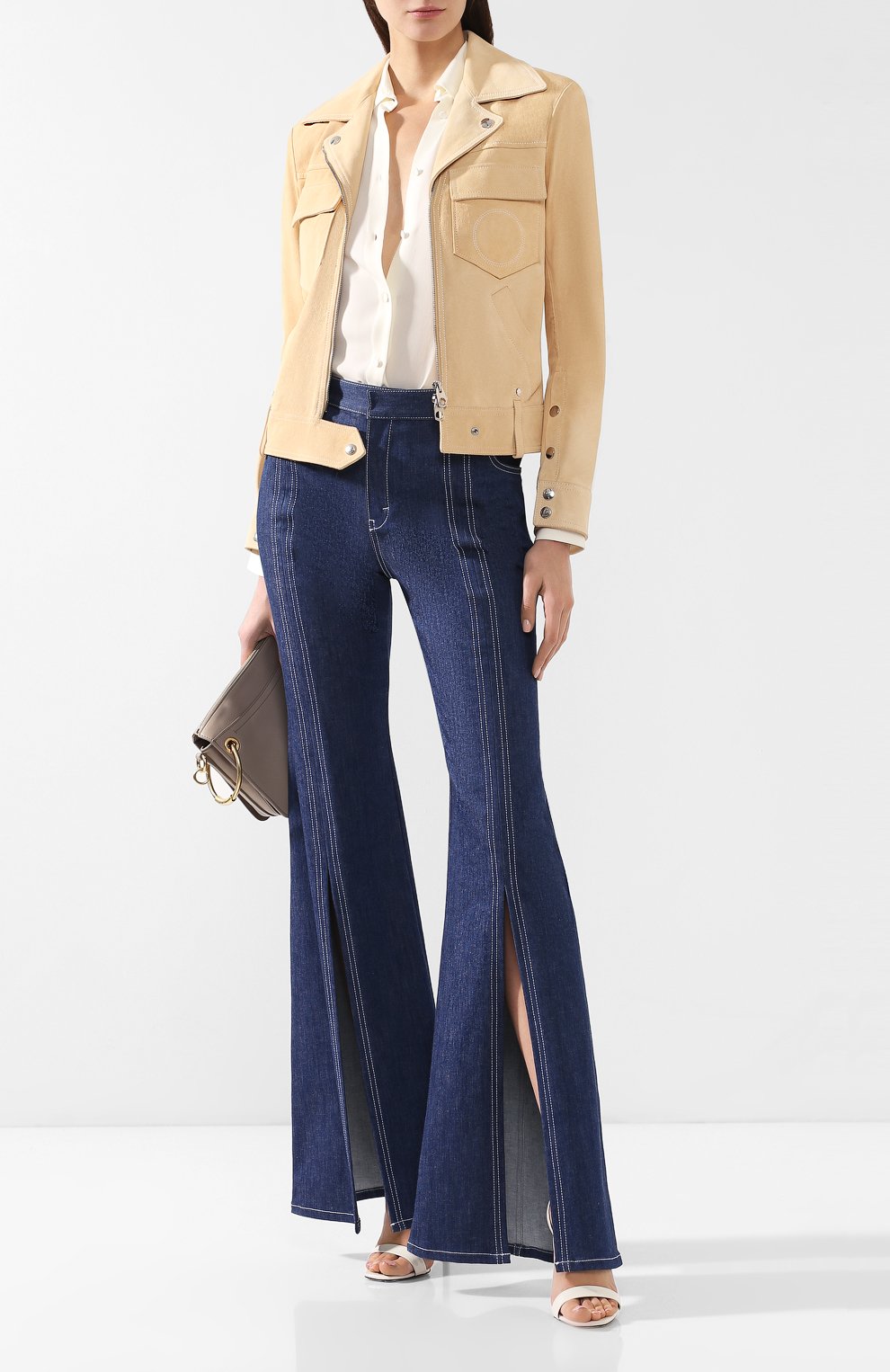 Кожаная куртка CHLOÉ желтого цвета по цене 345500 руб., арт. CHC19SCV01203, фото 2 Кожаная куртка CHLOÉ, арт. CHC19SCV01203, фото 2