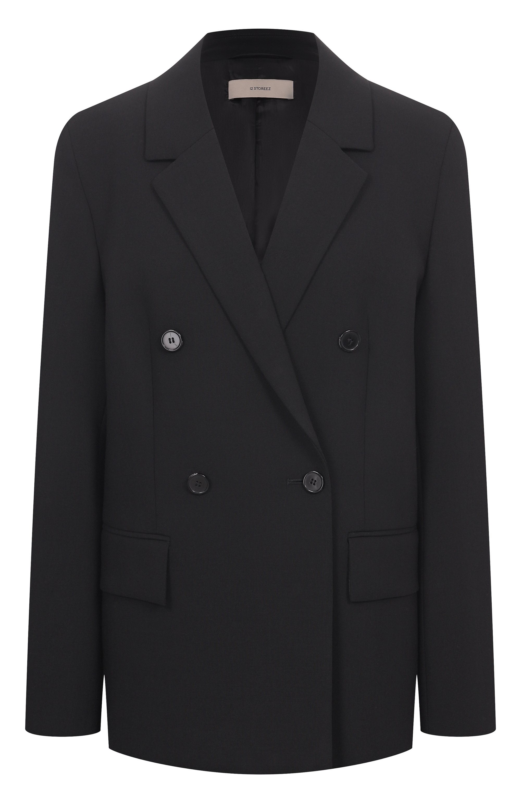 Жакет из шерсти и вискозы 12 STOREEZ черного цвета по цене 36000 руб., арт. 126463, фото 1 Жакет из шерсти и вискозы 12 STOREEZ, арт. 126463, фото 1