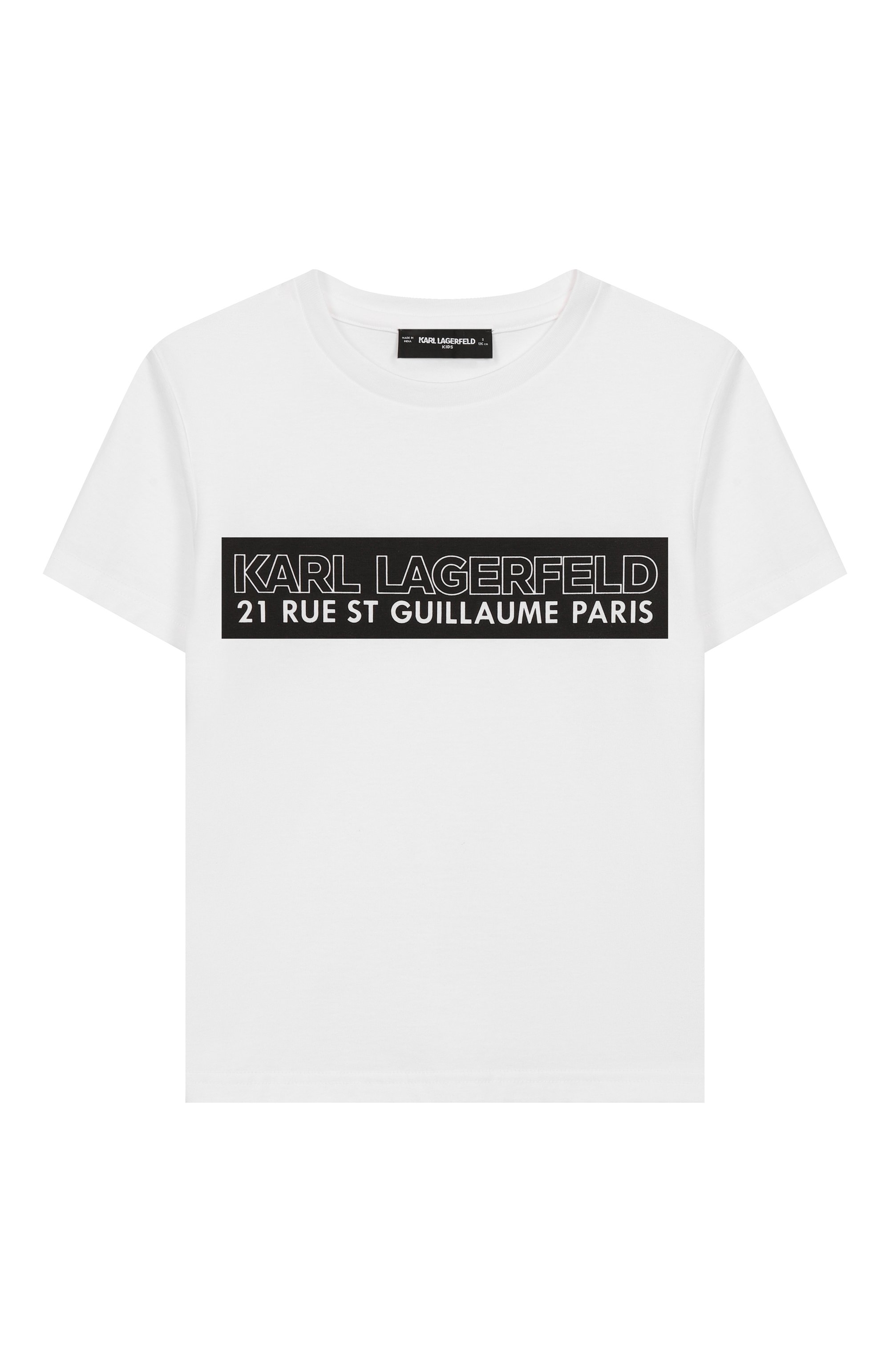 Хлопковая футболка KARL LAGERFELD KIDS, арт. Z30954, фото 1