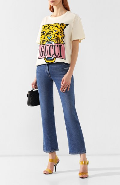 Хлопковая футболка GUCCI белого цвета по цене 28050 руб., арт. 492347/XJARG, фото 2 Хлопковая футболка GUCCI, арт. 492347/XJARG, фото 2