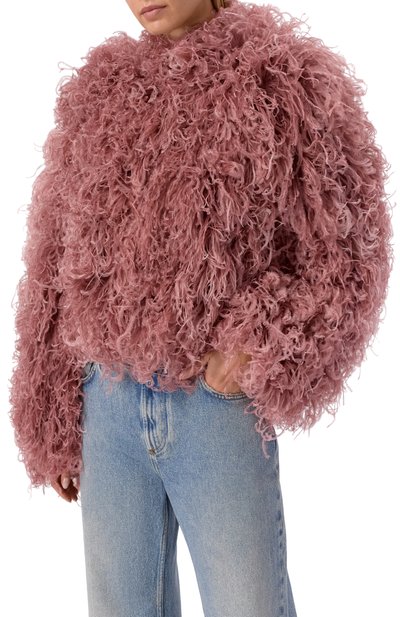 Шелковый жакет с отделкой из перьев страуса VALENTINO, арт. 8B3CE5D5/1C8, фото 3