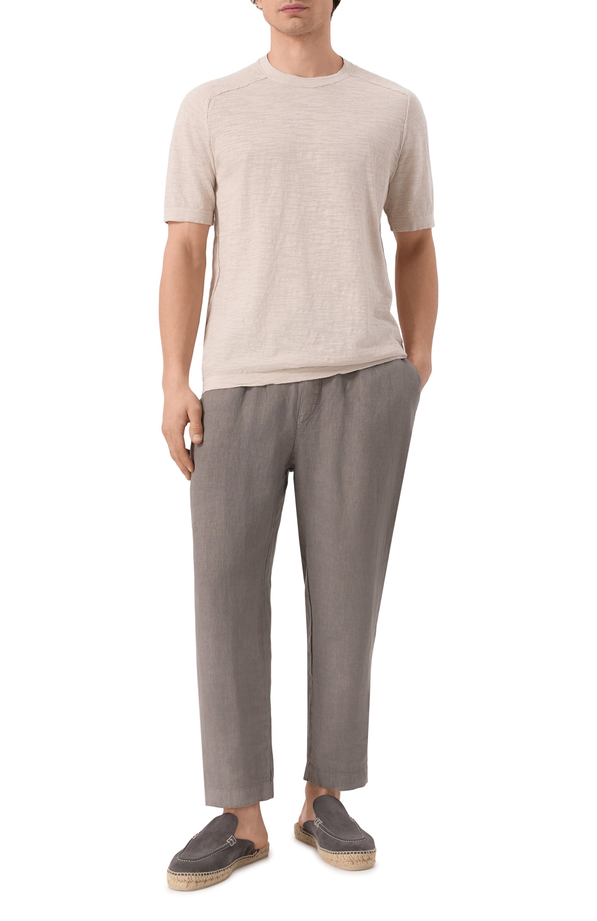 Футболка из хлопка и льна TRANSIT бежевого цвета по цене 26050 руб., арт. CFUTRZ8431, фото 2 Футболка из хлопка и льна TRANSIT, арт. CFUTRZ8431, фото 2