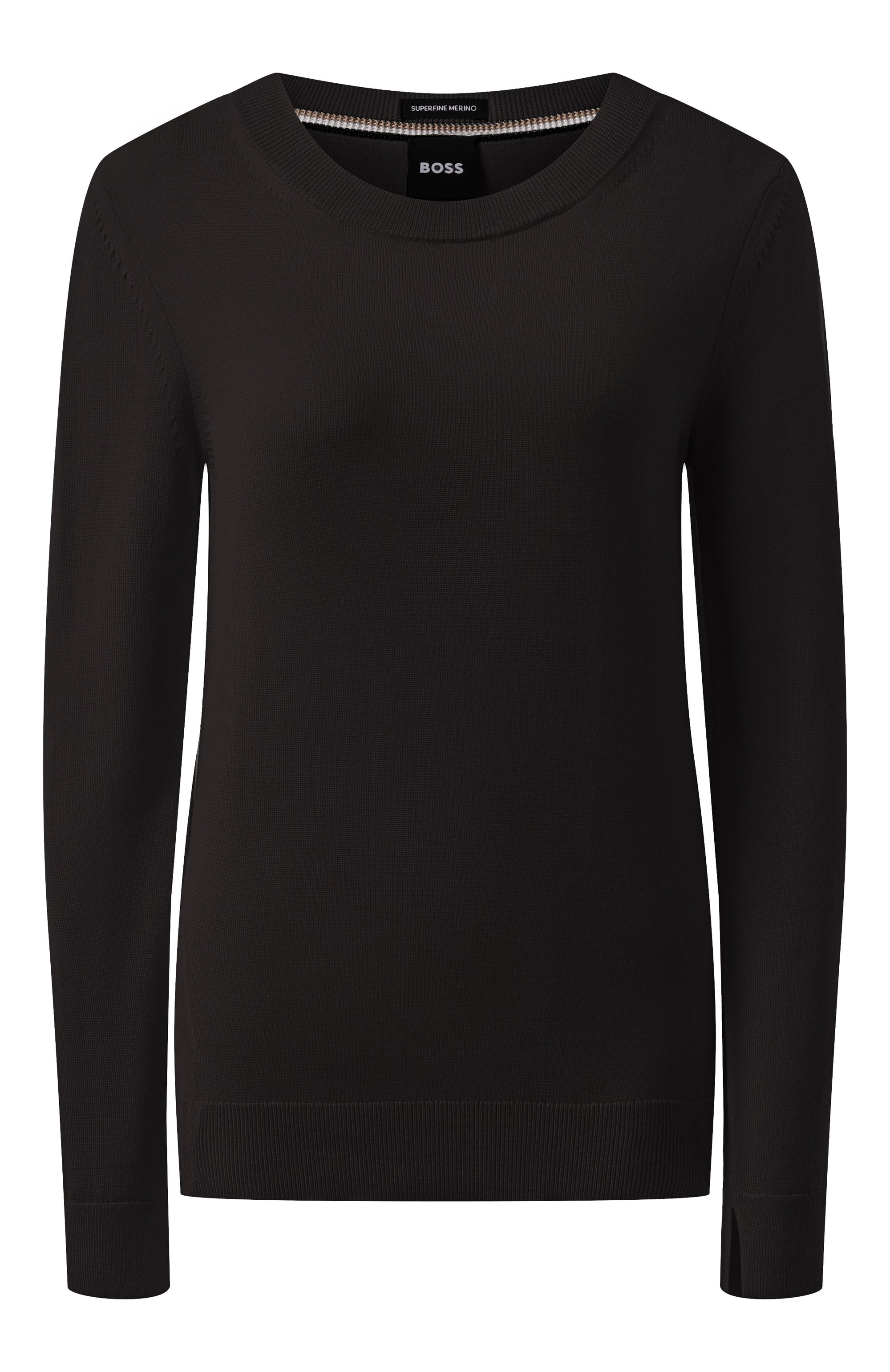 Шерстяной пуловер BOSS черного цвета по цене 19950 руб., арт. 50492551, фото 1 Шерстяной пуловер BOSS, арт. 50492551, фото 1