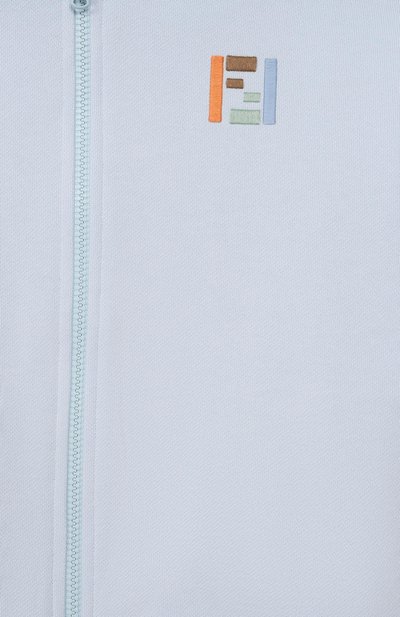 Хлопковая толстовка FENDI голубого цвета по цене 41550 руб., арт. JUH115/5V0/3A-6A, фото 3 Хлопковая толстовка FENDI, арт. JUH115/5V0/3A-6A, фото 3