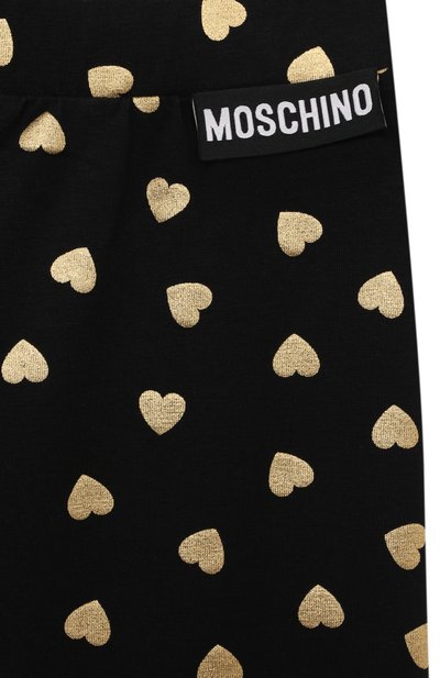 Хлопковые легинсы MOSCHINO черного цвета по цене 8710 руб., арт. HDP066/LBB3E/10-14, фото 3 Хлопковые легинсы MOSCHINO, арт. HDP066/LBB3E/10-14, фото 3
