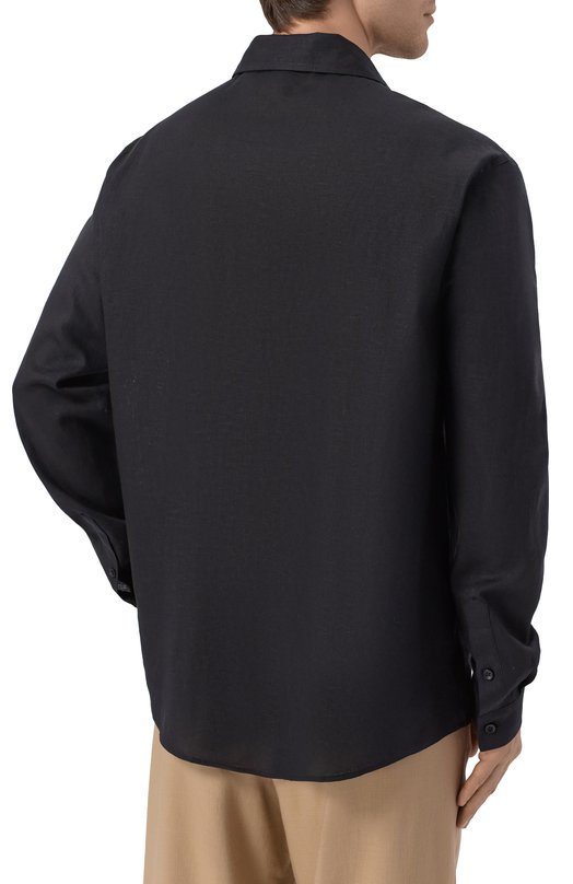 Рубашка изо льна и вискозы HINNOMINATE HMABM01549 Чёрный  HMABM01549 Фото 4