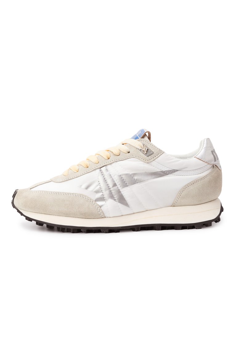Мужские комбинированные кроссовки marathon GOLDEN GOOSE DELUXE BRAND белого цвета, арт. GMF00683.F005457 | Фото 4 (Подошва: Плоская; Материал внешний: Натуральная кожа, Текстиль; Материал внутренний: Натуральная кожа; Стили: Классический; Кросс-КТ: Низкие; Материал утеплителя: Без утеплителя; Автоматизация состава: Проставлено; Автоматизация ТО: Проставлено)