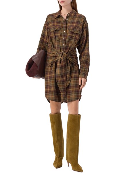 Замшевые сапоги lea 65 THE ATTICO хаки цвета по цене 131000 руб., арт. 251WSH00879/LBT007AA, фото 3 Замшевые сапоги lea 65 THE ATTICO, арт. 251WSH00879/LBT007AA, фото 3