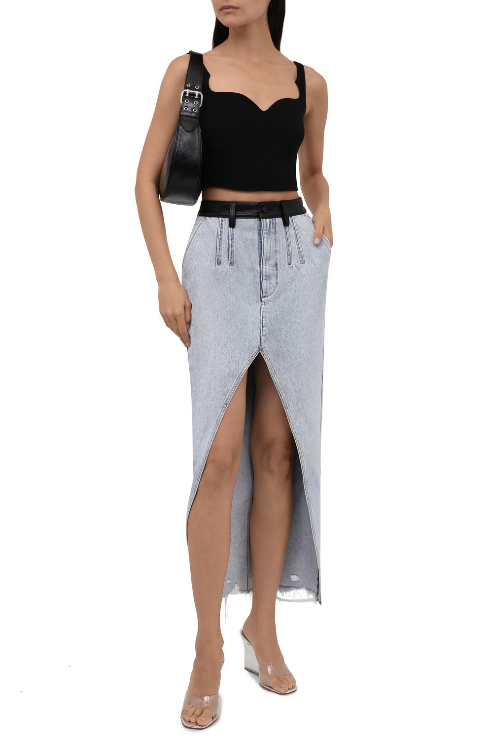 Джинсовая юбка ALEXANDER WANG светло-голубого цвета по цене 92250 руб., арт. 1WC3215193, фото 2 Джинсовая юбка ALEXANDER WANG, арт. 1WC3215193, фото 2