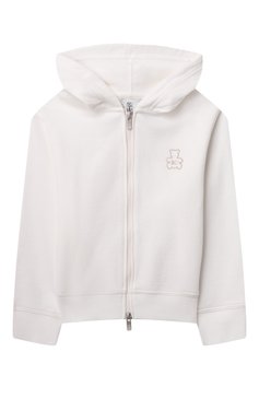 Детский хлопковая толстовка BRUNELLO CUCINELLI молочного цвета, арт. BTU14E183Z | Фото 1 (Рукава: Длинные; Драгоценные камни: Проставлено; Материал сплава: Проставлено; Мальчики Кросс-КТ: Толстовка-одежда; Материал внешний: Хлопок; Ростовка одежда: 6 лет | 116 см)