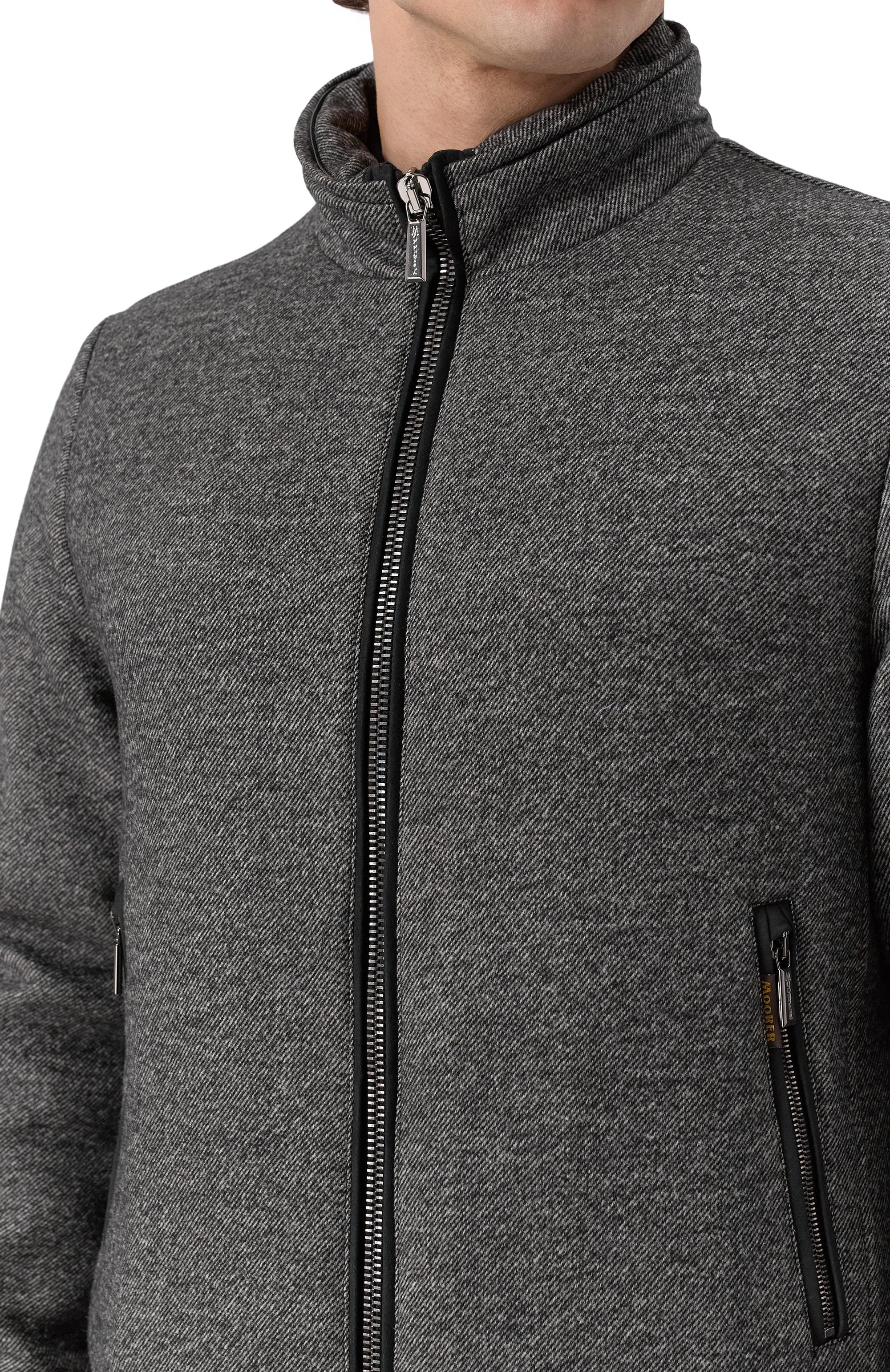 Бомбер bellati-lp с отделкой из овчины MOORER темно-серого цвета по цене 297500 руб., арт. BELLATI/LP, фото 5 Бомбер bellati-lp с отделкой из овчины MOORER, арт. BELLATI/LP, фото 5