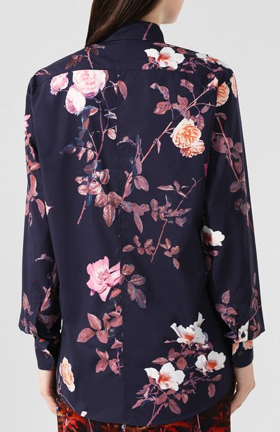 Хлопковая рубашка DRIES VAN NOTEN темно-синего цвета по цене 29950 руб., арт. 192-10742-8007, фото 4 Хлопковая рубашка DRIES VAN NOTEN, арт. 192-10742-8007, фото 4