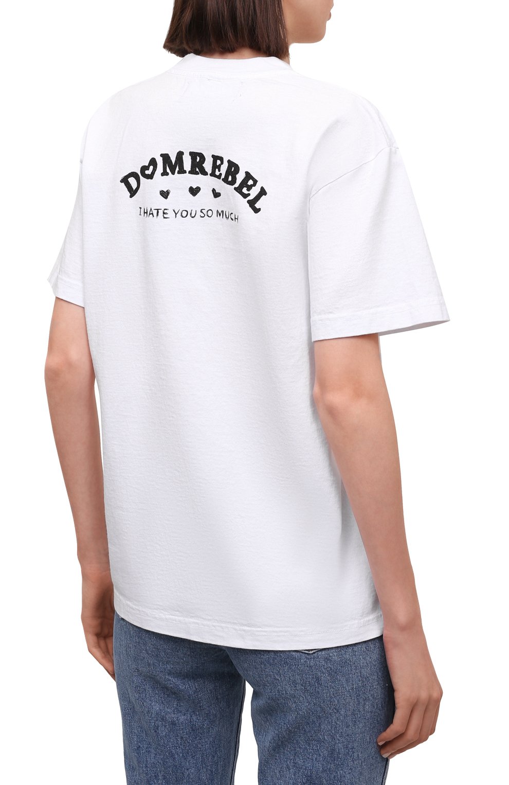 Хлопковая футболка DOMREBEL белого цвета по цене 14200 руб., арт. BESTIES/0VER TEE/W, фото 4 Хлопковая футболка DOMREBEL, арт. BESTIES/0VER TEE/W, фото 4