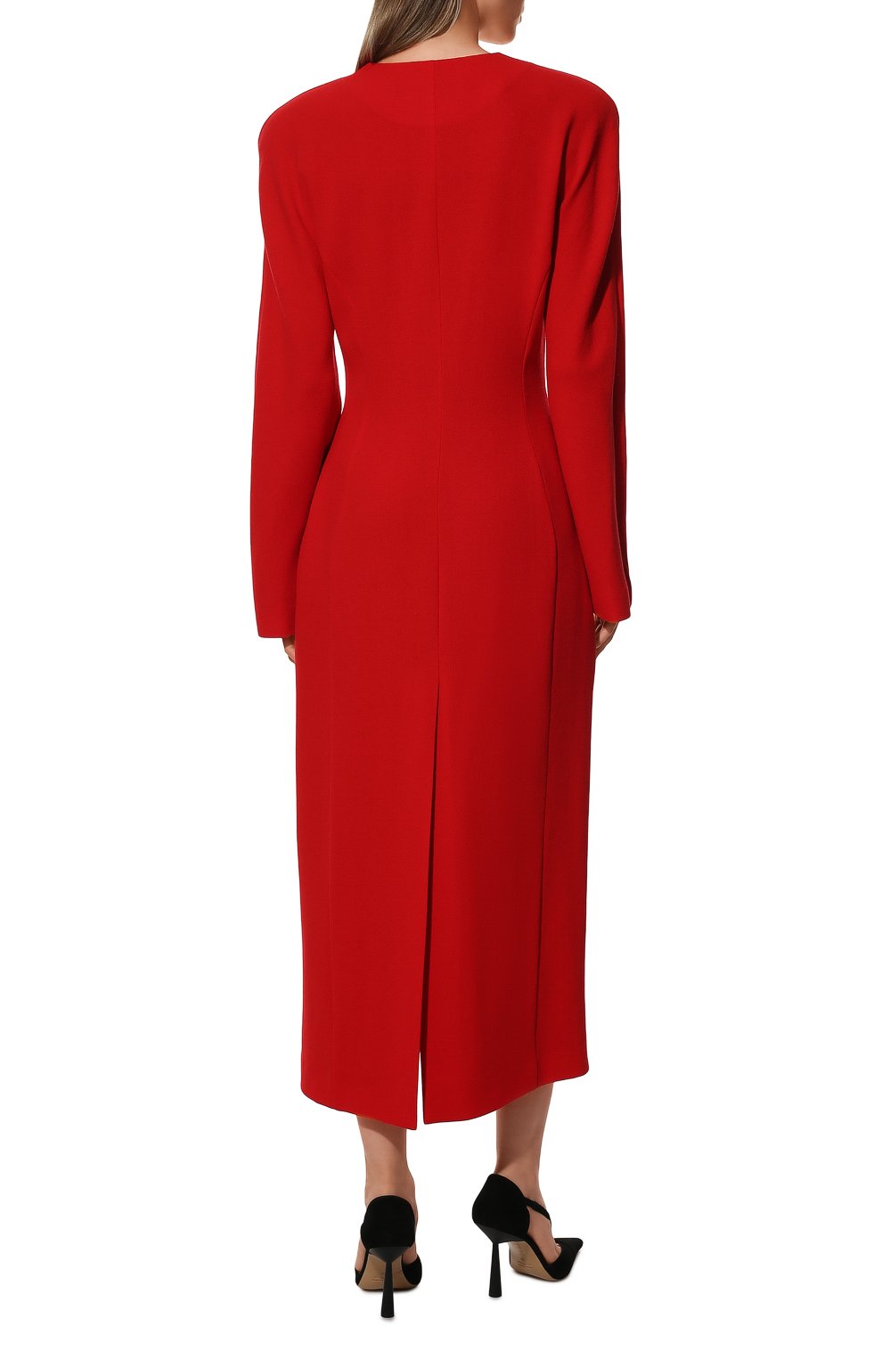 Шерстяное платье ULYANA SERGEENKO красного цвета по цене 235000 руб., арт. ABM026FW19P (1199т19), фото 4 Шерстяное платье ULYANA SERGEENKO, арт. ABM026FW19P (1199т19), фото 4