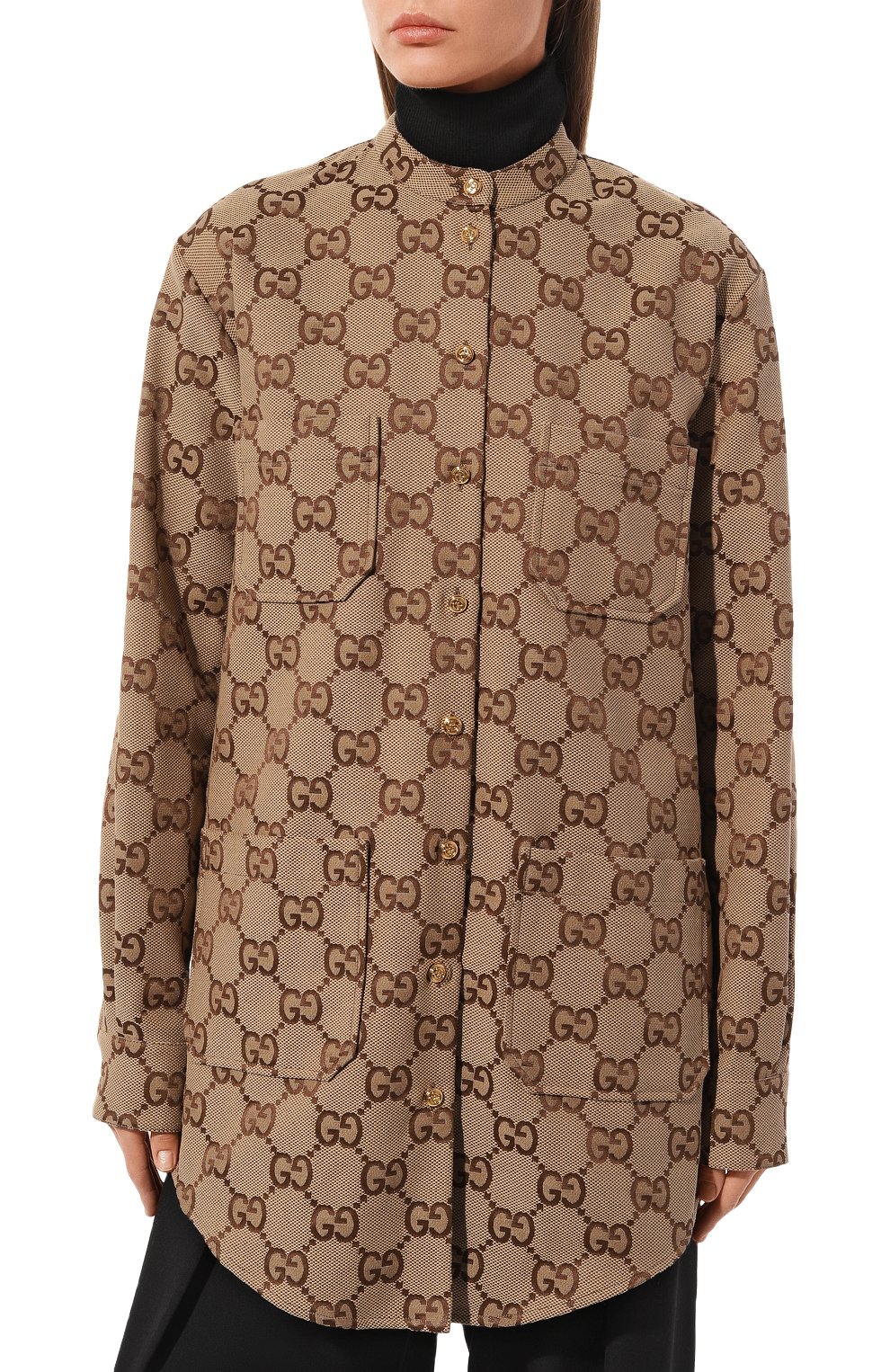 Хлопковая рубашка GUCCI бежевого цвета по цене 216000 руб., арт. 669337 ZAHT5, фото 3 Хлопковая рубашка GUCCI, арт. 669337 ZAHT5, фото 3