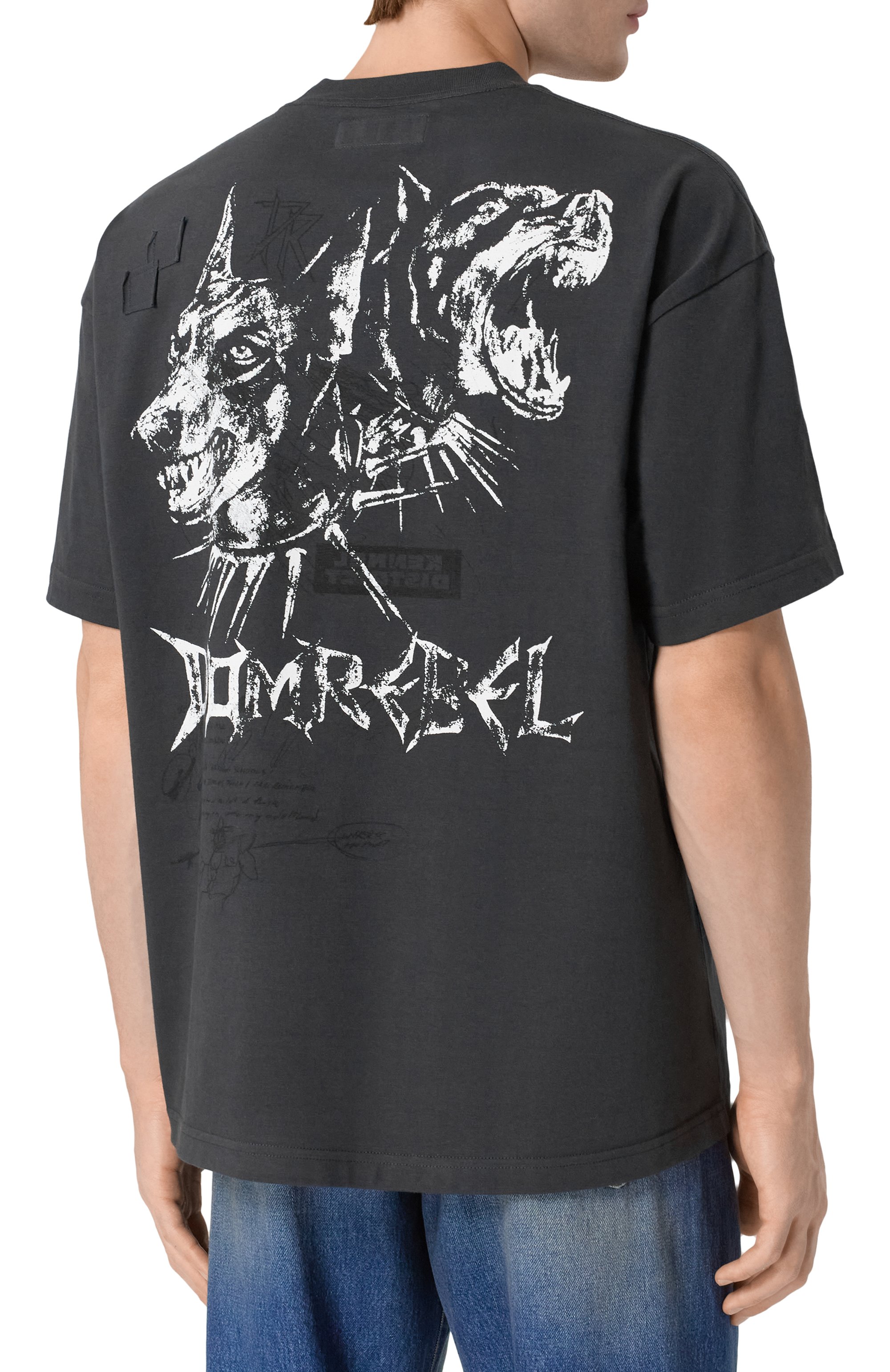 Хлопковая футболка DOMREBEL темно-серого цвета по цене 22100 руб., арт. M PUPPY, фото 4 Хлопковая футболка DOMREBEL, арт. M PUPPY, фото 4