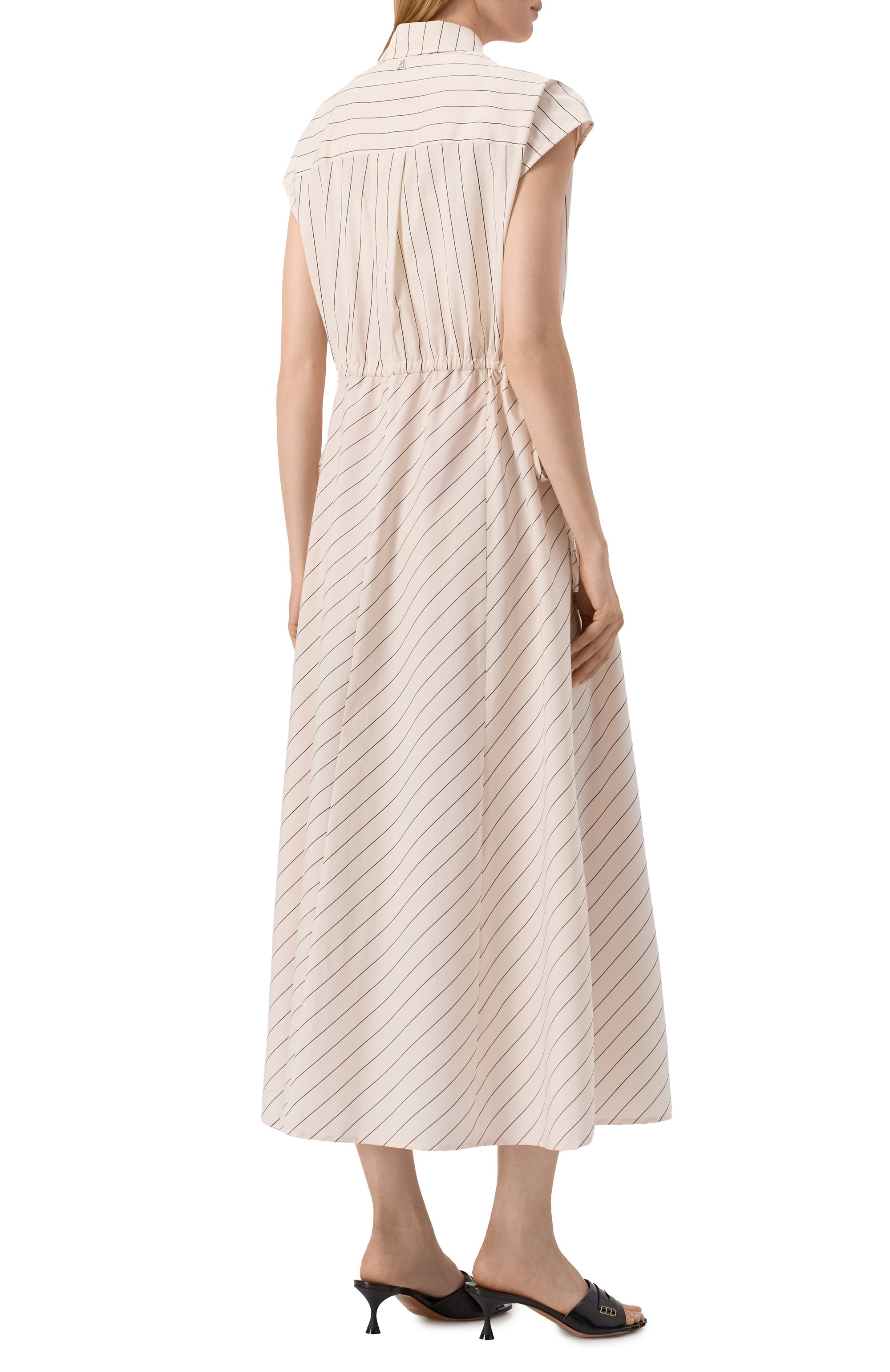 Хлопковое платье TWINSET кремового цвета по цене 33150 руб., арт. 251AP2486, фото 4 Хлопковое платье TWINSET, арт. 251AP2486, фото 4