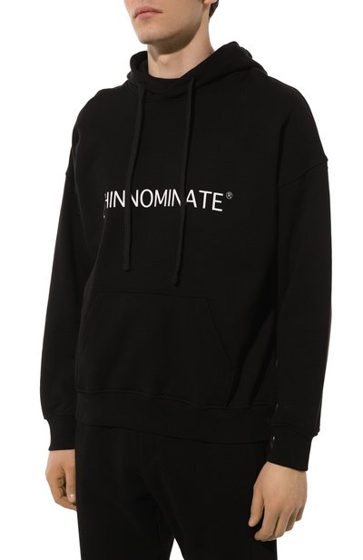 Хлопковое худи HINNOMINATE черного цвета по цене 14900 руб., арт. HNM205, фото 3 Хлопковое худи HINNOMINATE, арт. HNM205, фото 3