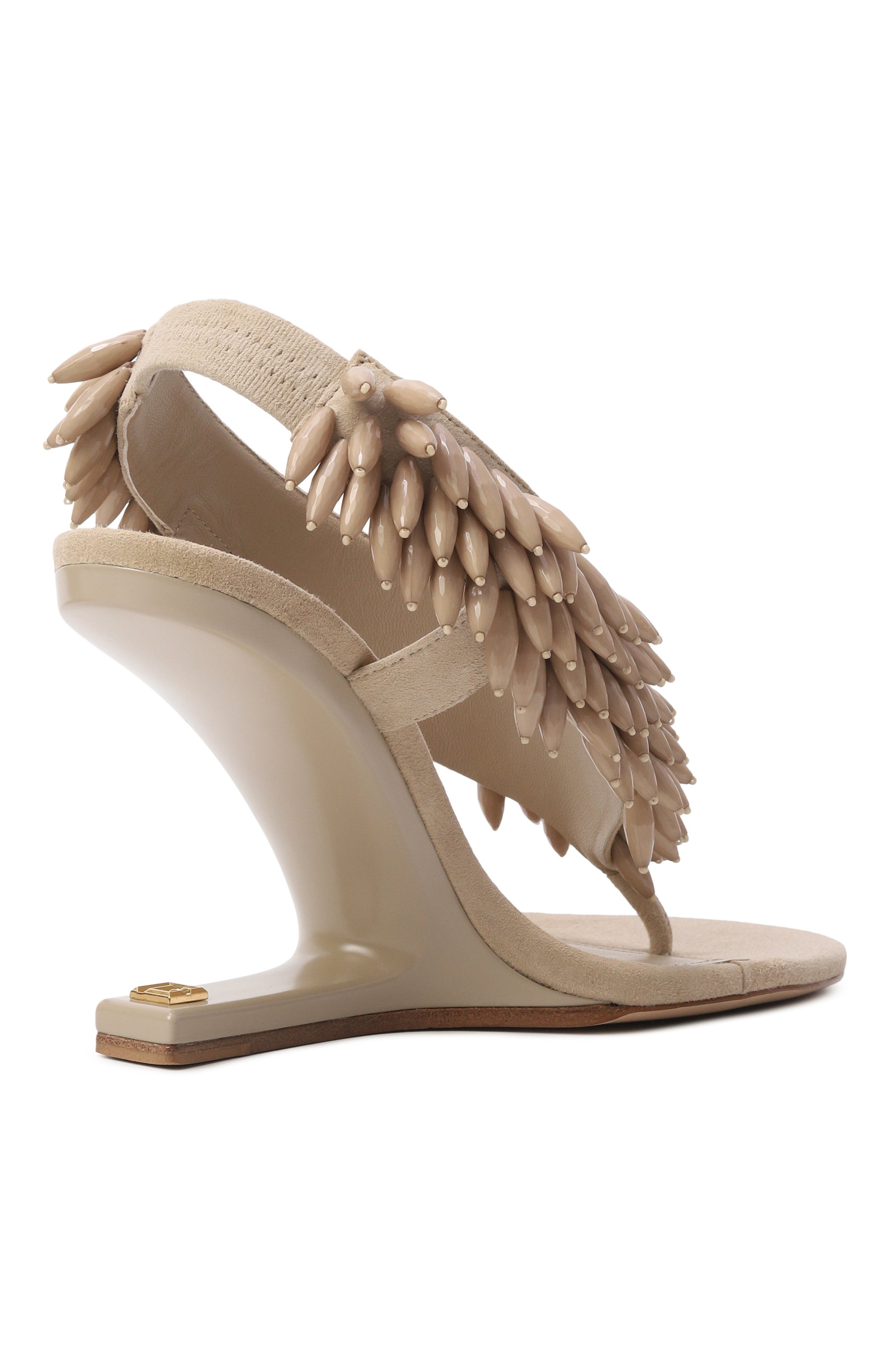 Замшевые босоножки no wedge 95 BALMAIN, арт. GN0UH233/ARBD, фото 5
