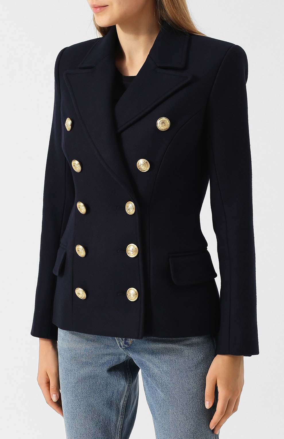 Двубортный жакет из смеси шерсти и кашемира BALMAIN, арт. 142430/W006, фото 3