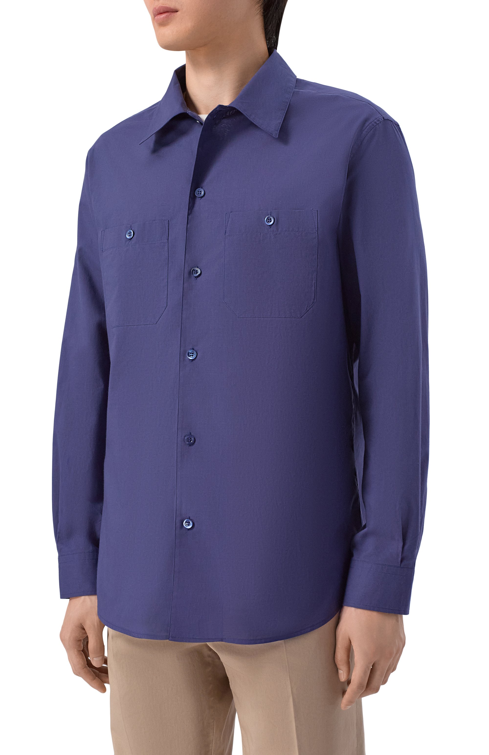 Хлопковая рубашка BRUNELLO CUCINELLI, арт. MA6740658, фото 3