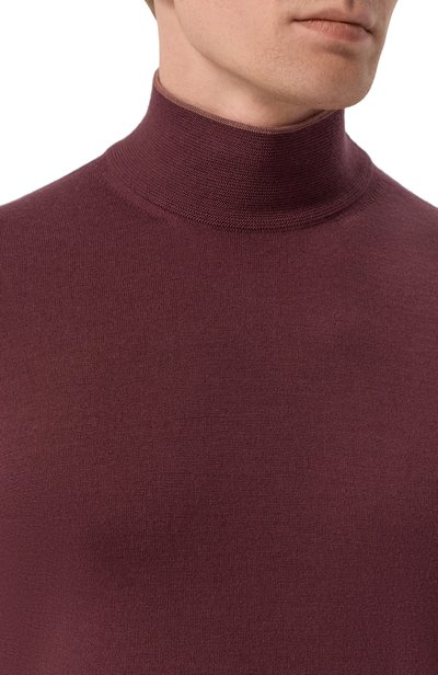 Шерстяная водолазка CANALI бордового цвета по цене 49950 руб., арт. C0002/MK02481, фото 5 Шерстяная водолазка CANALI, арт. C0002/MK02481, фото 5