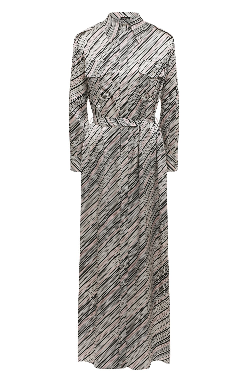 Атласное платье KITON черно-белого цвета по цене 111000 руб., арт. D47321K0991A, фото 1 Атласное платье KITON, арт. D47321K0991A, фото 1