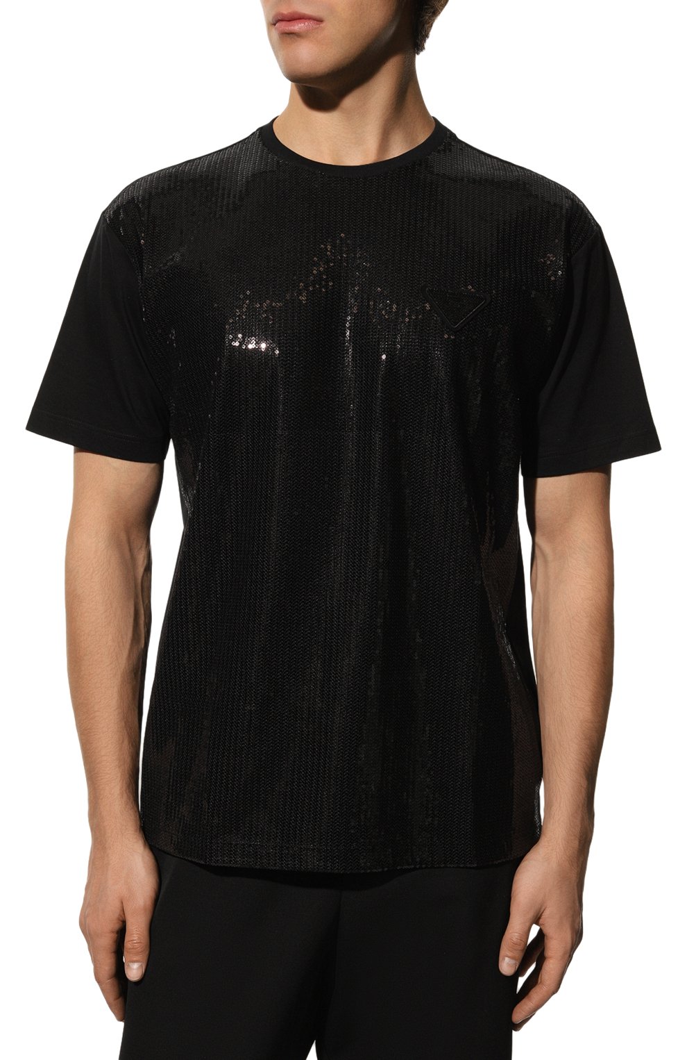 Хлопковая футболка PRADA, арт. UJN782-1Z5Y-F0002-221, фото 3