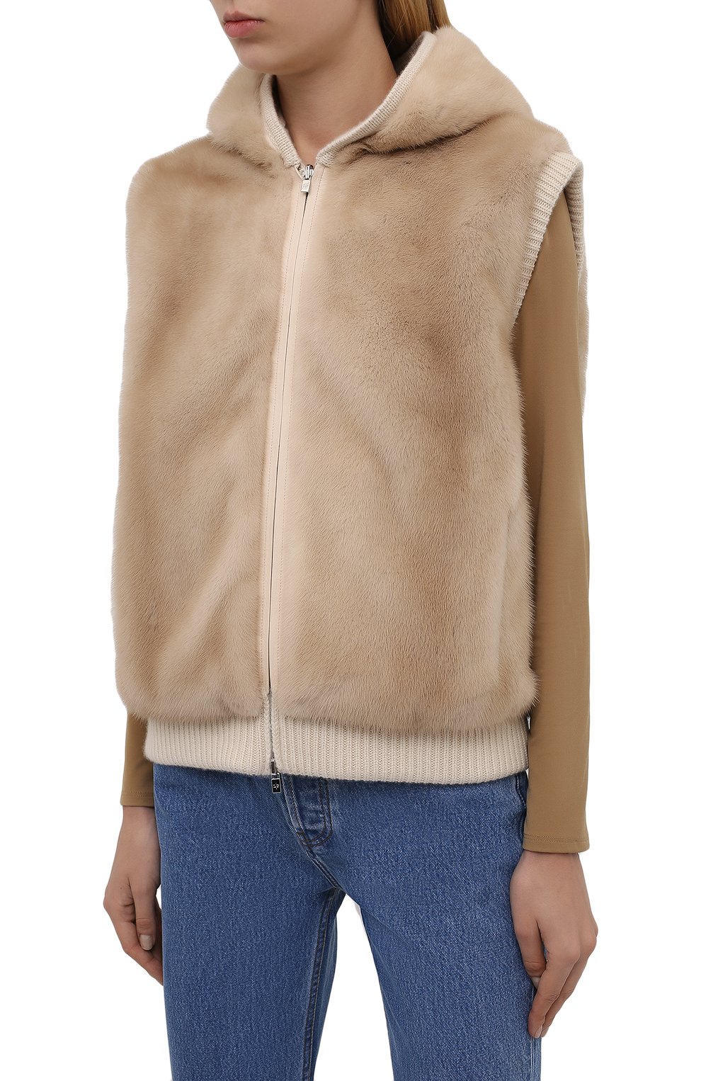 Кашемировый жилет с подкладкой из меха норки LORO PIANA, арт. FAL7054, фото 6