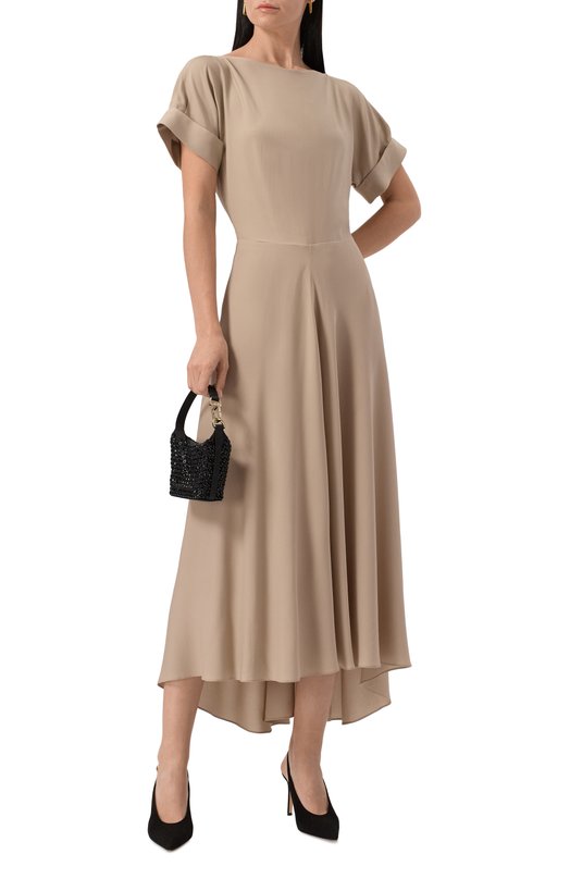 Шелковое платье Giorgio Armani GW001318/TE10814 Бежевый  GW001318/TE10814 Фото 2