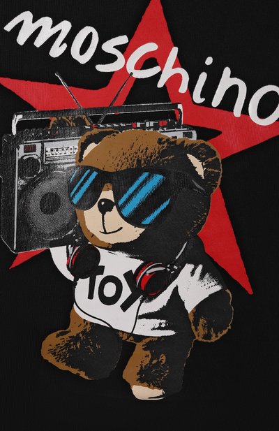 Хлопковое худи MOSCHINO черного цвета по цене 17150 руб., арт. H0F07K/LCA23/4-8, фото 3 Хлопковое худи MOSCHINO, арт. H0F07K/LCA23/4-8, фото 3