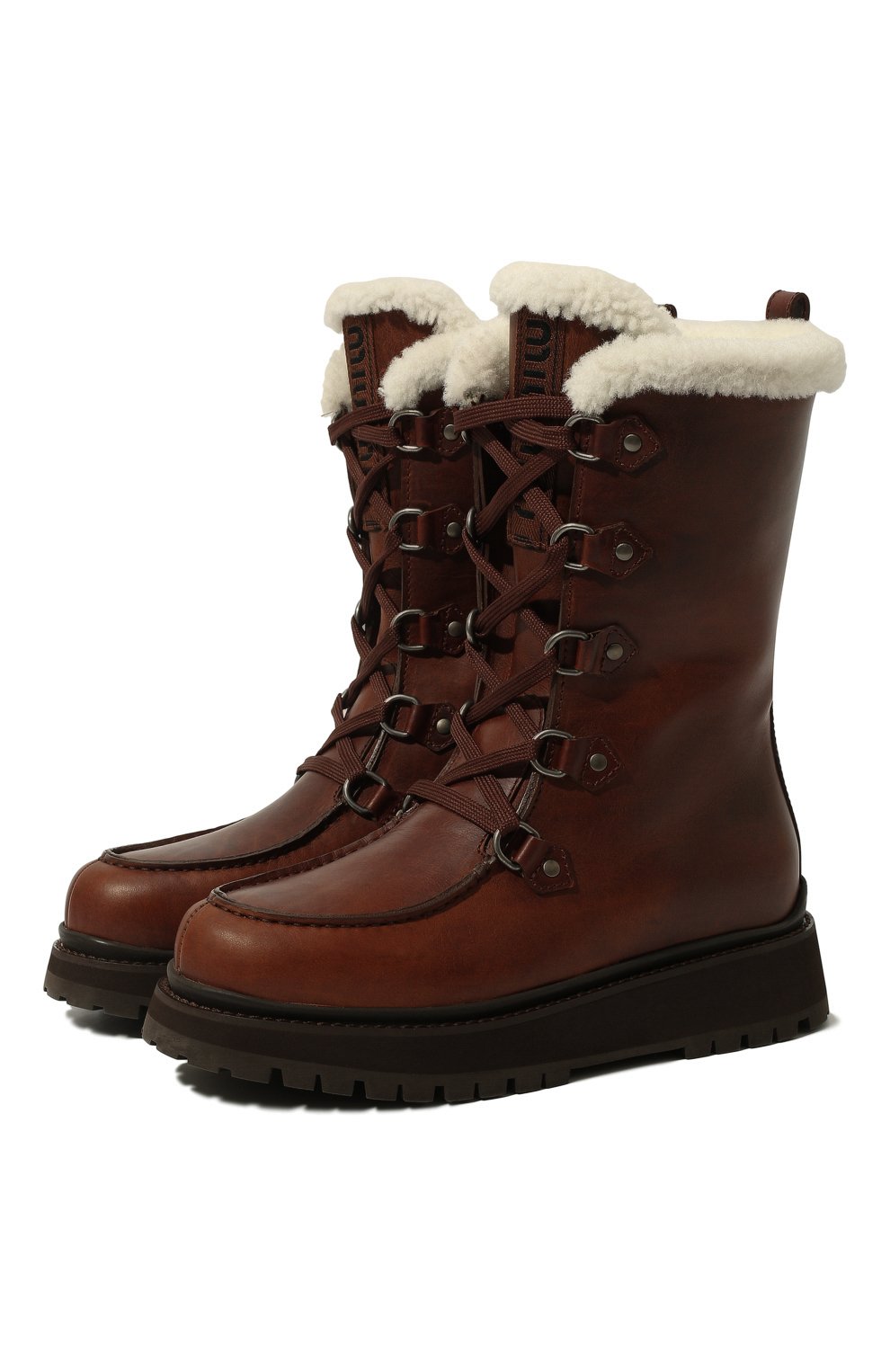 Кожаные сапоги MIU MIU, арт. 5U390D-3LEN-F0046-040, фото 1