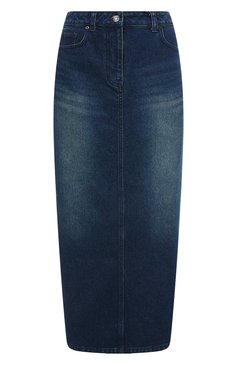 Женская джинсовая юбка JUUN.J синего цвета, арт. JW5127W02P | Фото 1 (Длина Ж (юбки, платья, шорты): Макси; Материал внешний: Хлопок, Деним; Кросс-КТ: Деним; Стили: Кэжуэл)