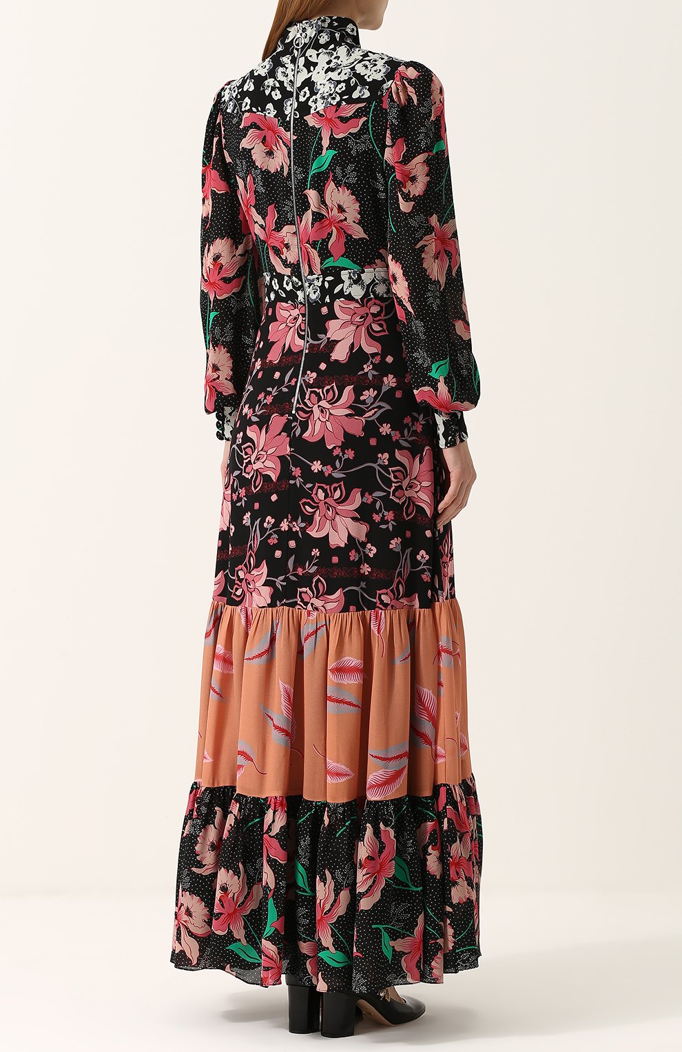 Приталенное платье-макси с воротником-стойкой и принтом GUCCI, арт. 475300/ZJP26, фото 4