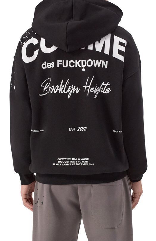 Хлопковое худи Comme des Fuckdown CFABM01747 Чёрный  CFABM01747 Фото 4