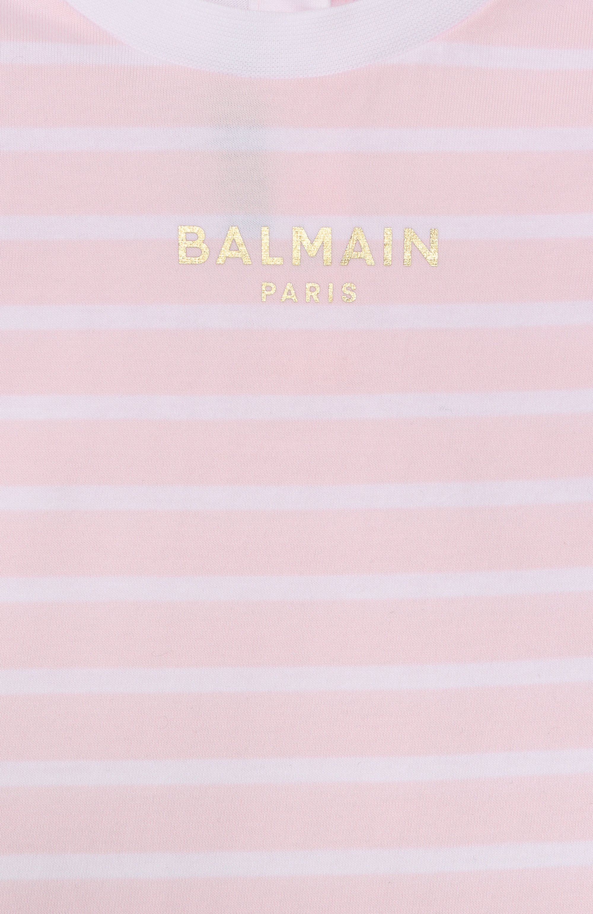 Хлопковая футболка BALMAIN светло-розового цвета по цене 17950 руб., арт. BY8011, фото 3 Хлопковая футболка BALMAIN, арт. BY8011, фото 3