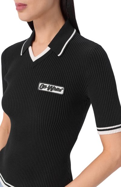 Поло из вискозы OFF-WHITE, арт. 0WHV007S26KNI001, фото 5