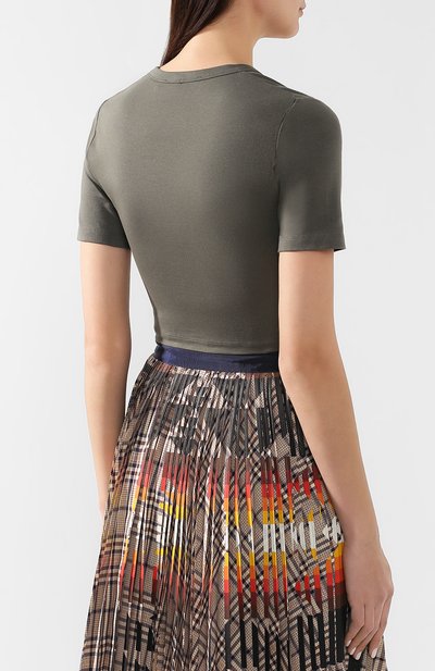 Хлопковый топ ALEXANDERWANG.T хаки цвета по цене 15750 руб., арт. 4C191098, фото 4 Хлопковый топ ALEXANDERWANG.T, арт. 4C191098, фото 4