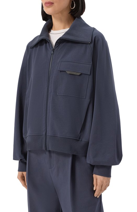 Хлопковая толстовка Brunello Cucinelli MP827SN706 Синий  MP827SN706 Фото 3