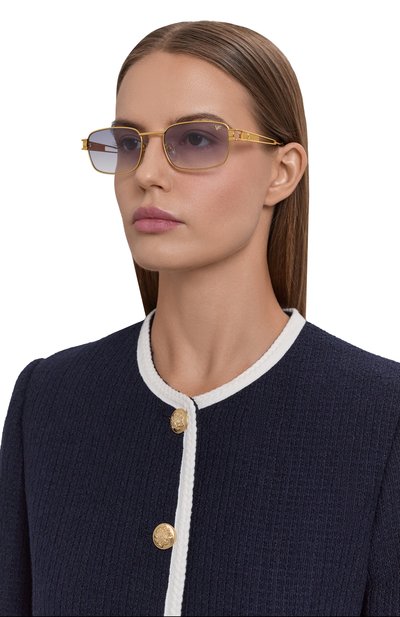 Солнцезащитные очки VINTAGE FRAMES серого цвета по цене 32050 руб., арт. DIME 24KT YELL0W G0LD/CHARC0AL, фото 3 Солнцезащитные очки VINTAGE FRAMES, арт. DIME 24KT YELL0W G0LD/CHARC0AL, фото 3