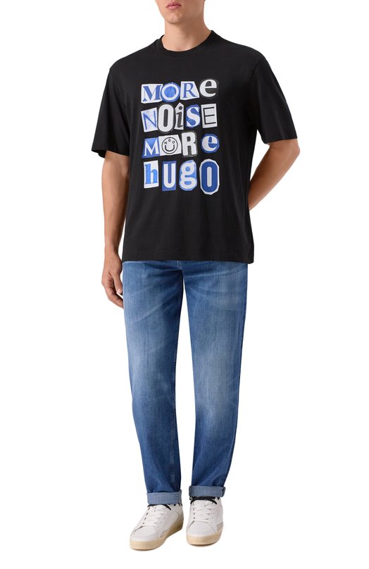 Хлопковая футболка HUGO Blue 50543495 Чёрный  50543495 Фото 2