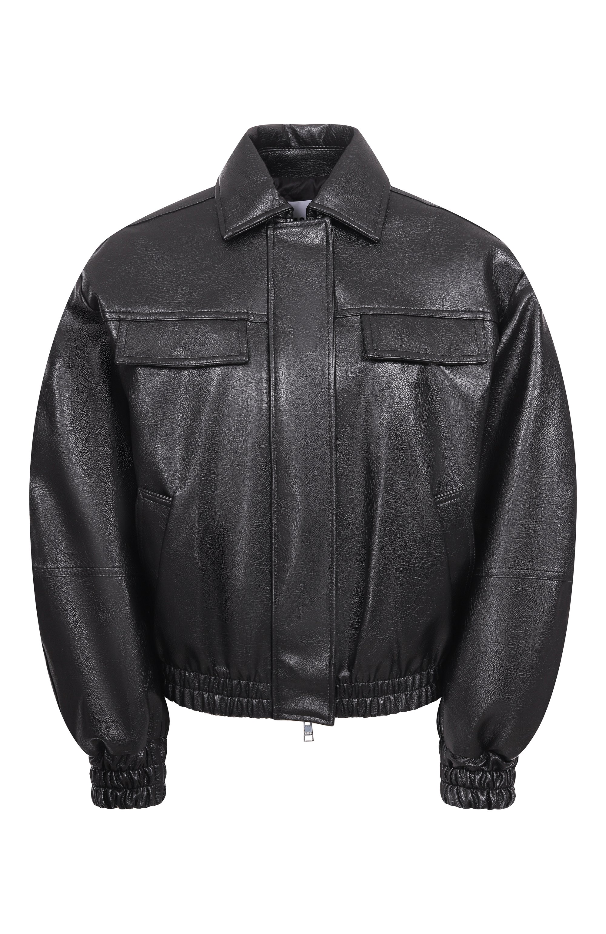 Бомбер из экокожи MSGM черного цвета по цене 69950 руб., арт. 3942MDH03X/257804, фото 1 Бомбер из экокожи MSGM, арт. 3942MDH03X/257804, фото 1