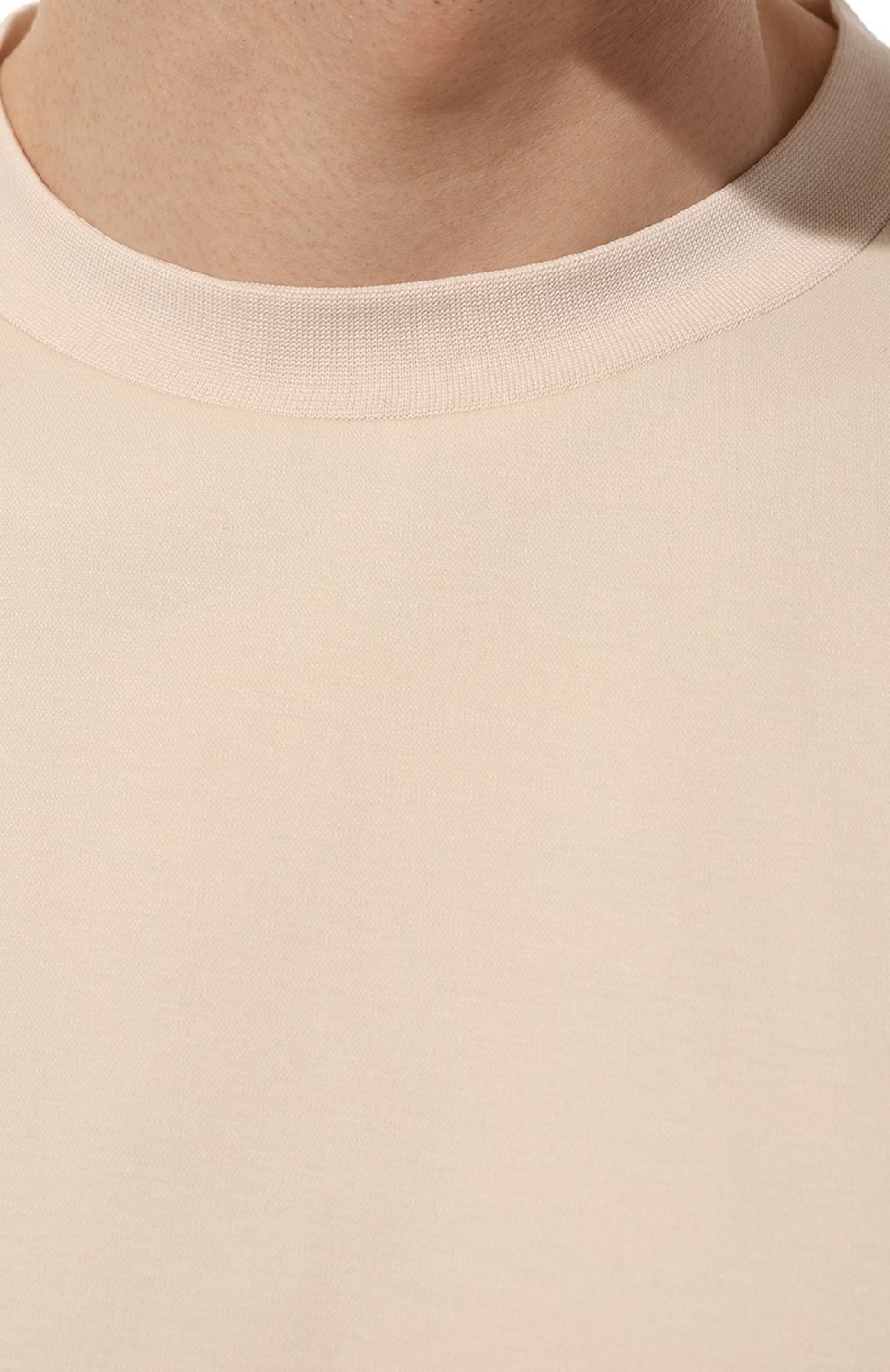 Хлопковая футболка BOSS бежевого цвета по цене 9860 руб., арт. 50489298, фото 5 Хлопковая футболка BOSS, арт. 50489298, фото 5