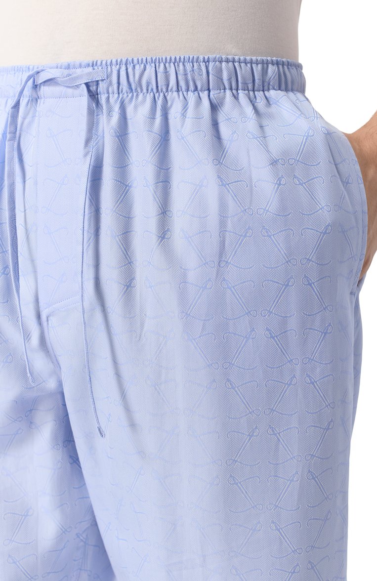 Мужские хлопковые домашние брюки ZIMMERLI голубого цвета, арт. 4286Z-75182 | Фото 5 (Материал внешний: Хлопок; Длина (брюки, джинсы): Стандартные; Кросс-КТ: домашняя одежда; Автоматизация состава: Проставлено; Автоматизация ТО: Проставлено)