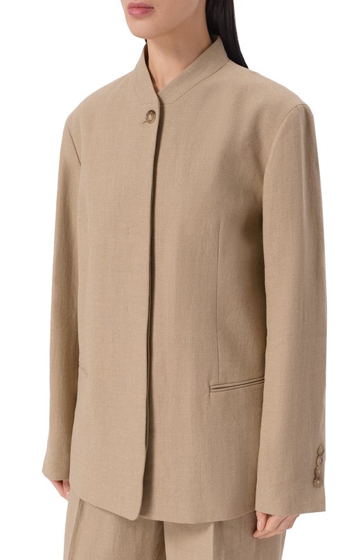 Жакет изо льна и вискозы 12 STOREEZ 137025 Бежевый  137025 Фото 3