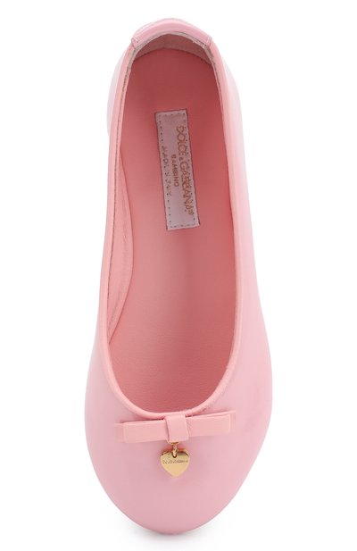 Кожаные балетки DOLCE & GABBANA светло-розового цвета по цене 22000 руб., арт. D10341/A1328/24-28, фото 4 Кожаные балетки DOLCE & GABBANA, арт. D10341/A1328/24-28, фото 4